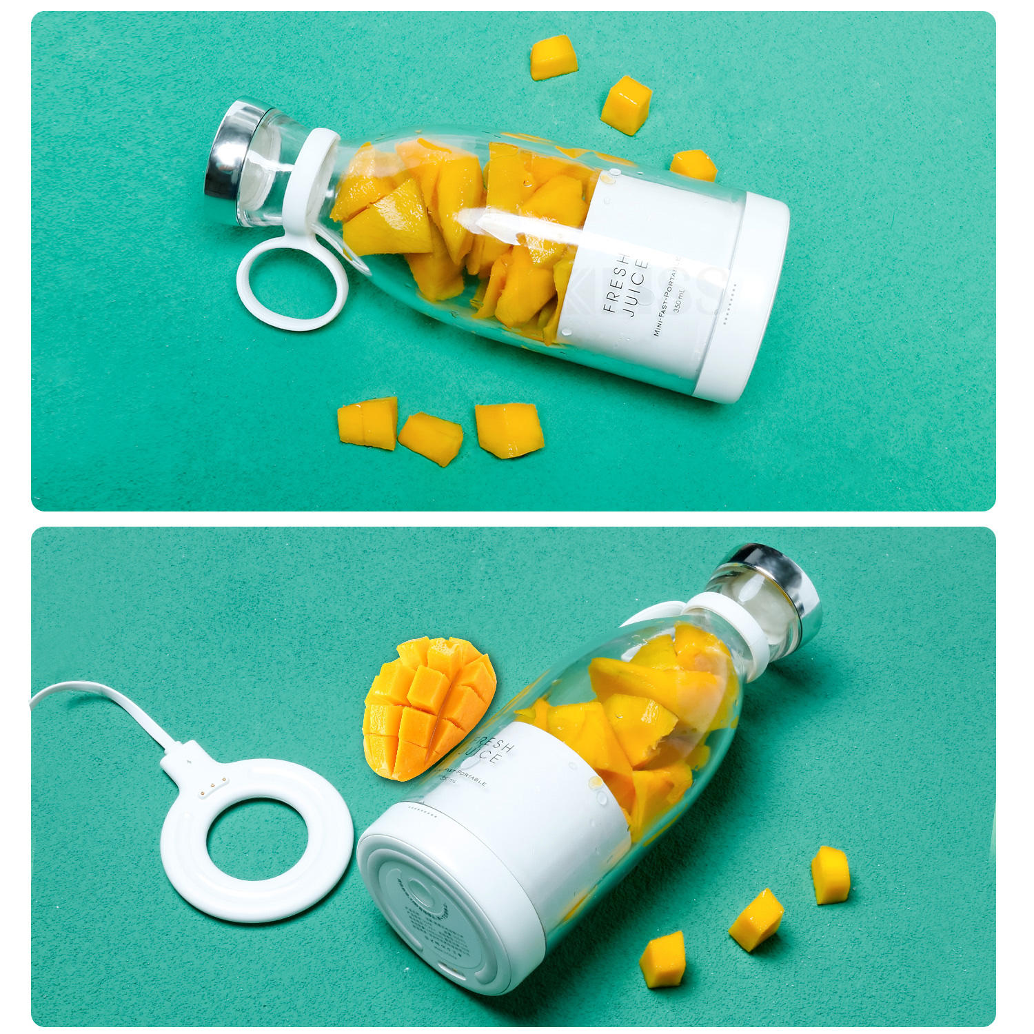 500ML Portable Electric Fruit Juicer USB Rechargeable Machine Sports Mini Bottle Juicing Blender - Image 3
