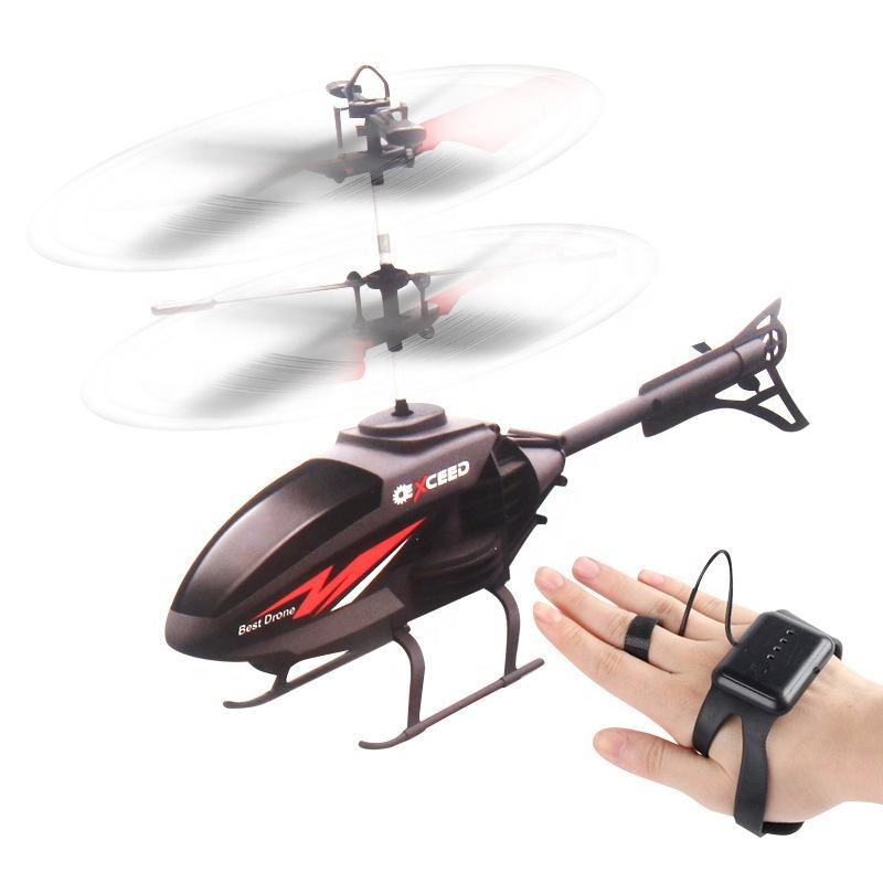 Mini Flying Helicopter with Watch Controller Remote Control Toy Plane for Kids