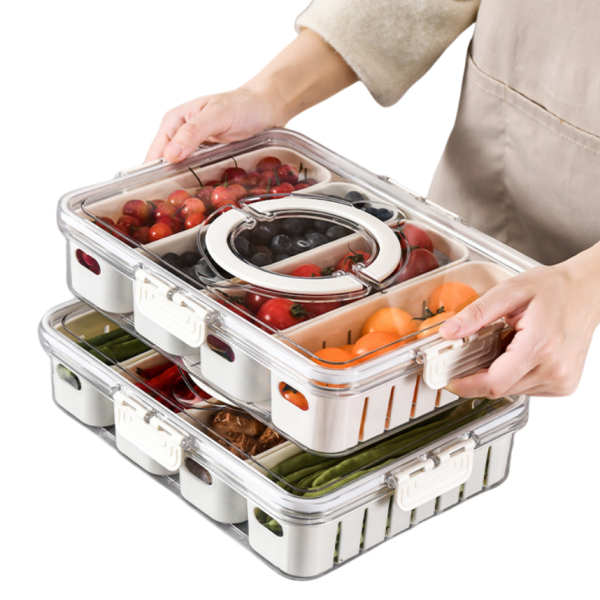 Snackle Box for Portable Snack Platters Housewares Kitchen Storage Organization Stuff With Lid and Handle